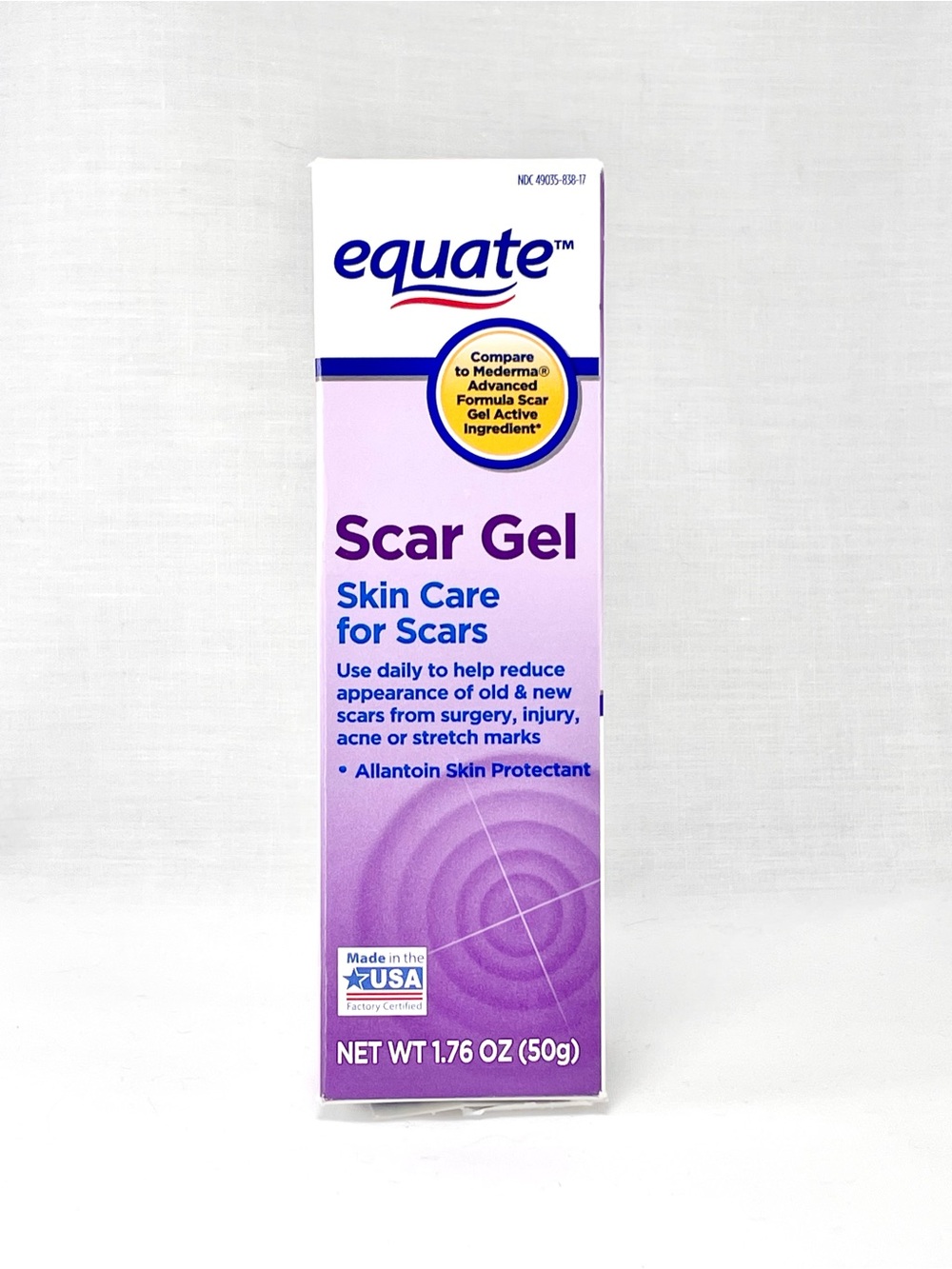 NEW EXP. 10/2027! Equate Scar Gel, Skin Care for Scars, Allantoin 0.5%, 1.76 oz